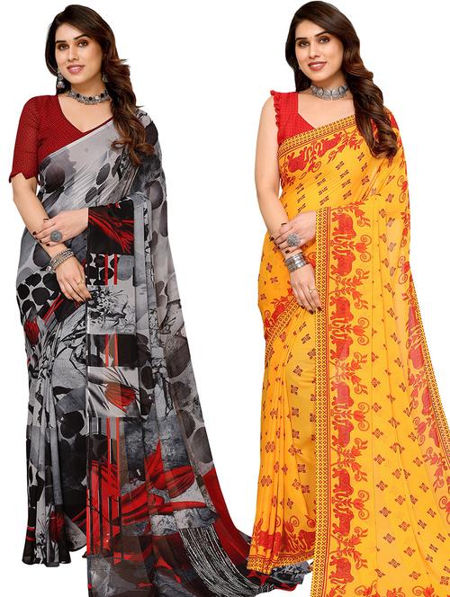 multi colored georgette ready to wear saree with blouse - 21446060 - Very Small Image - 1
