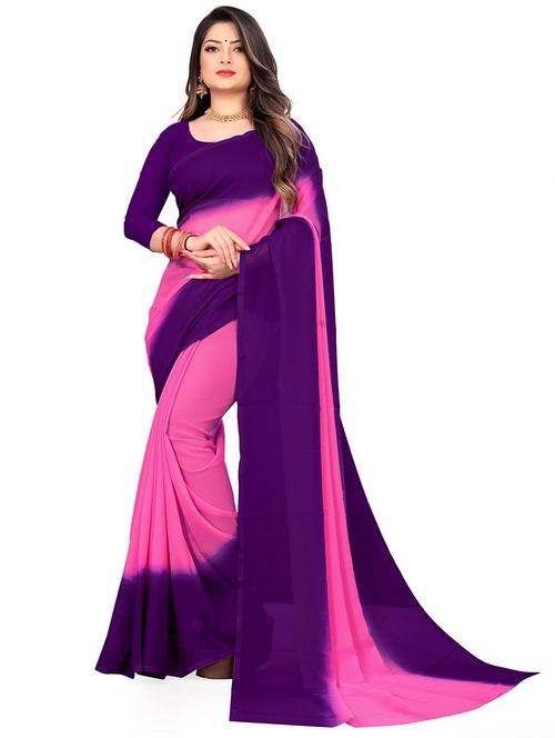 women color block casual wear saree with blouse - 21446325 - Very Small Image - 1