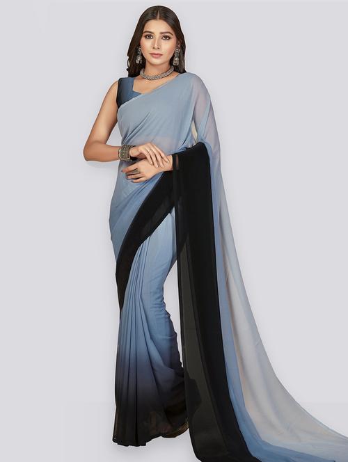 women ombre casual wear saree with blouse - 21446410 - Very Small Image - 1