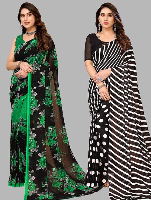 pack of 2 casual wear sarees with blouse - 21446433 - Very Small Image - 1