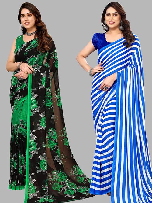 women pack of 2 casual wear combo saree with blouse - 21446434 - Very Small Image - 1