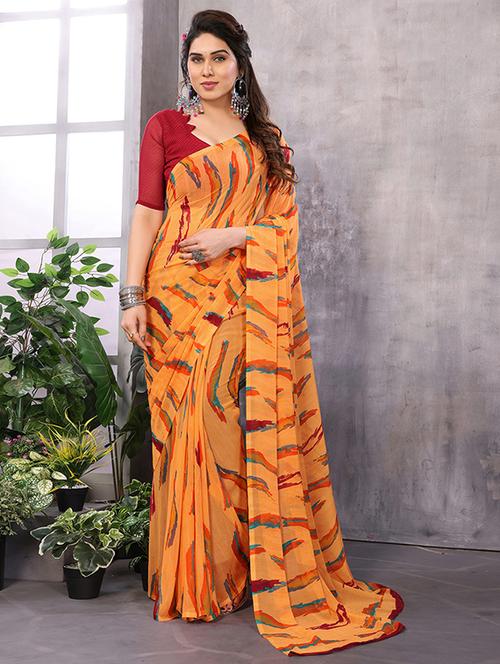 women printed casual wear saree with blouse - 21446561 - Very Small Image - 1