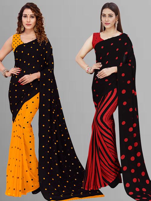 women pack of 2 casual wear combo saree with blouse - 21446581 - Very Small Image - 1