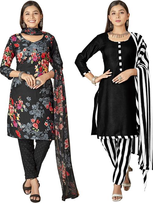 pack of 2 printed unstitched suit set - 21447356 - Very Small Image - 1