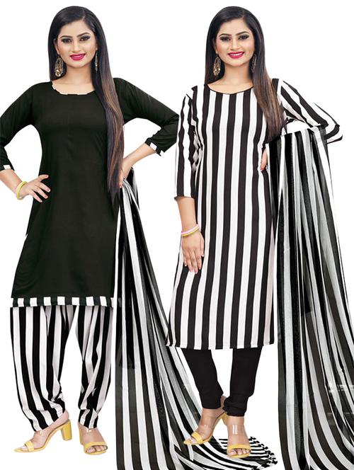pack of 2 printed unstitched suit set - 21447422 - Very Small Image - 1