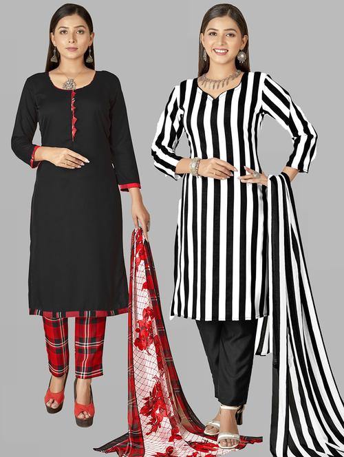 pack of 2 printed unstitched suit set - 21447983 - Very Small Image - 1