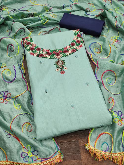 embroidered unstitched suit set - 21451235 - Very Small Image - 1