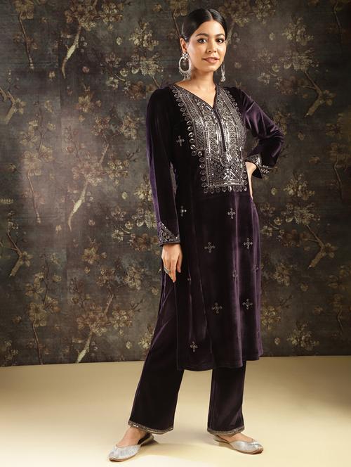 women embroidered kurta pant set - 21451709 - Very Small Image - 1