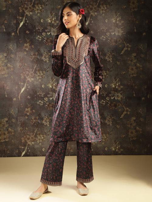women embroidered kurta pant set - 21451716 - Very Small Image - 1