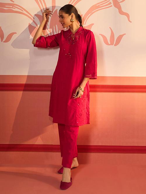 women fuchsia kurta pant set - 21451791 - Very Small Image - 1