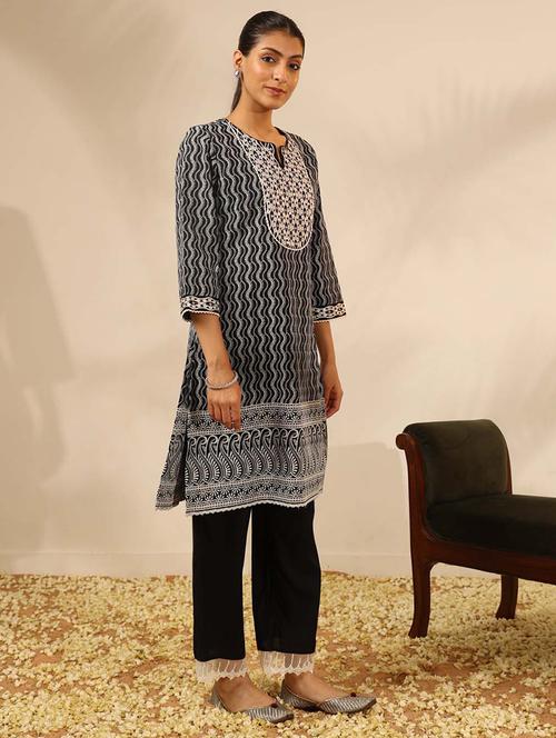 women black kurta pant set - 21451797 - Very Small Image - 1