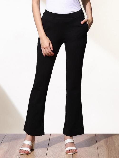 black solid bootcut trouser - 21451942 - Very Small Image - 1