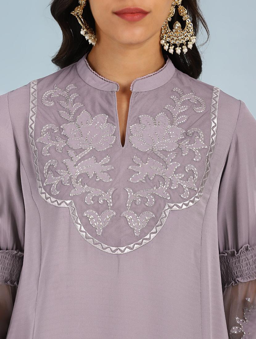 women embroidered mandarin neck tunic - 21452037 - Standard Image - 4