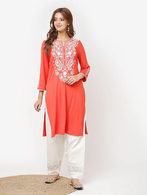 women three quarter sleeve straight kurta - 21452263 - Very Small Image - 1