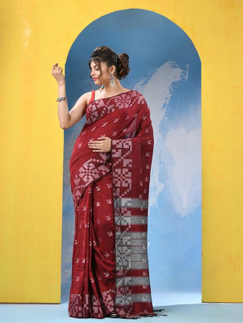 women handloom saree with blouse - 21454523 - Very Small Image - 1