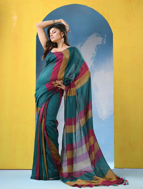 women handloom saree with blouse - 21454563 - Very Small Image - 1
