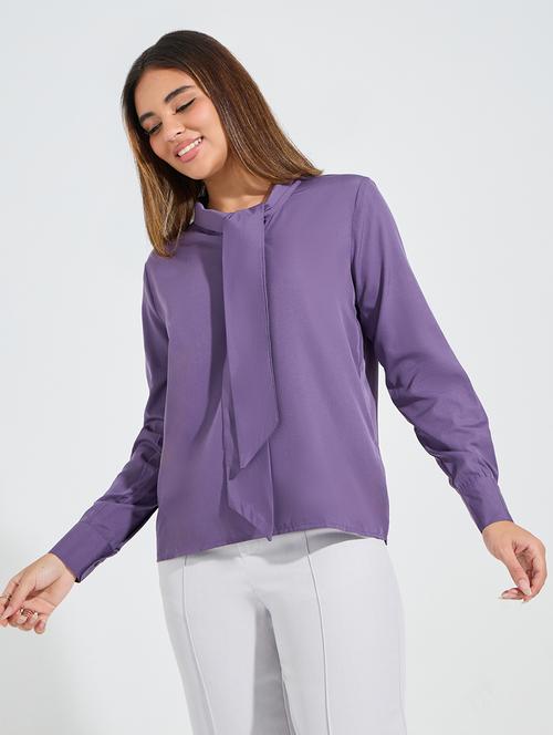 women purple polyester regular top - 21454945 - Very Small Image - 1