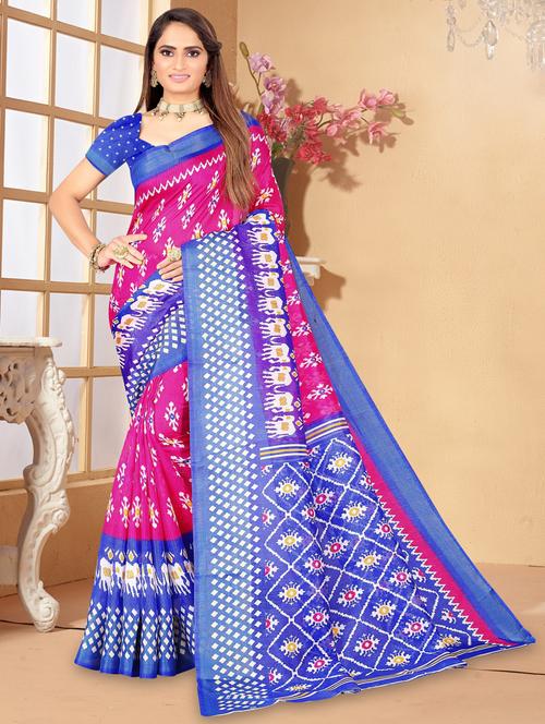 women printed saree with blouse - 21456142 - Very Small Image - 1