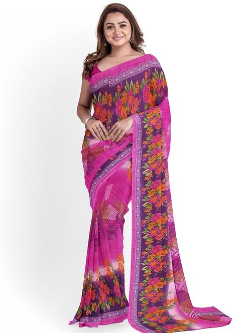 women printed casual wear saree with blouse - 21456685 - Very Small Image - 1