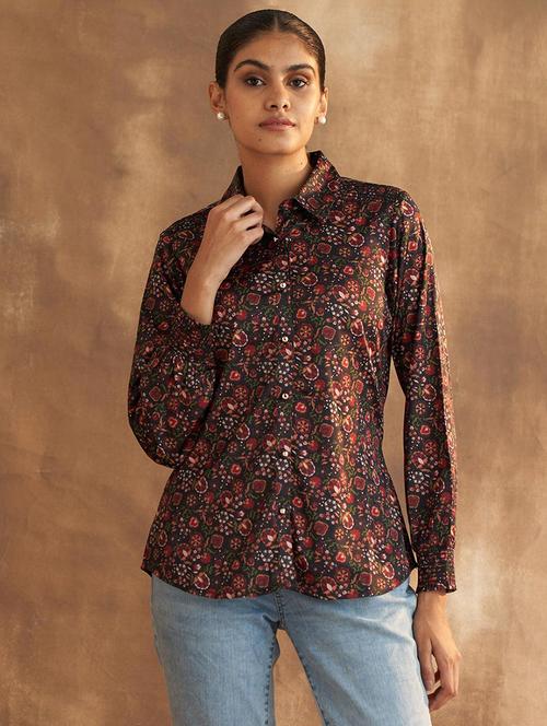women long sleeve printed regular shirt - 21456789 - Very Small Image - 1