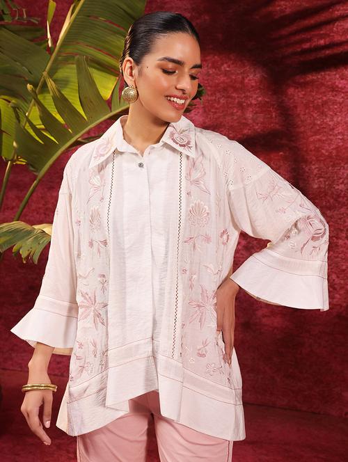 women three quarter sleeve self-designed regular shirt - 21456819 - Very Small Image - 1