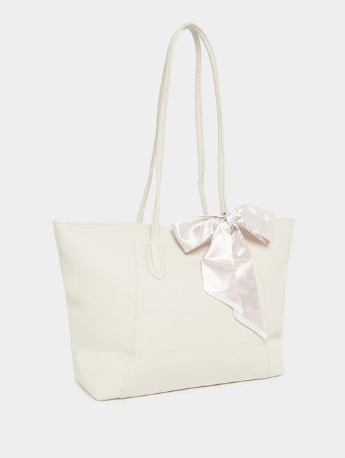 women cream pu tote bag - 21457050 - Very Small Image - 1