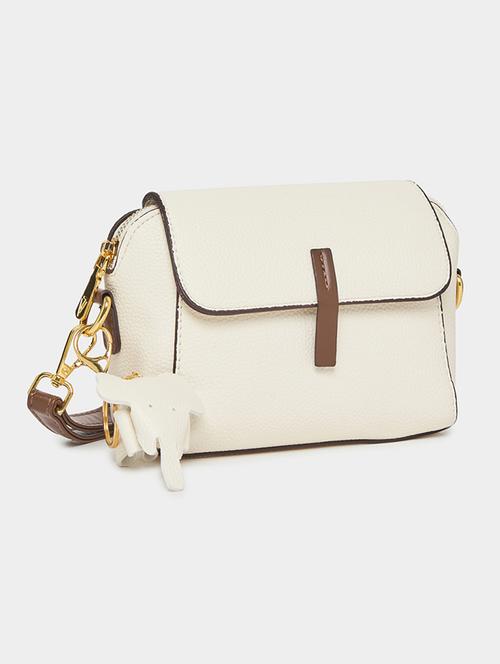 women cream pu handbag - 21457054 - Very Small Image - 1