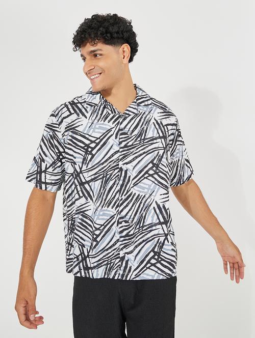 men printed short sleeve casual shirt - 21457265 - Very Small Image - 1