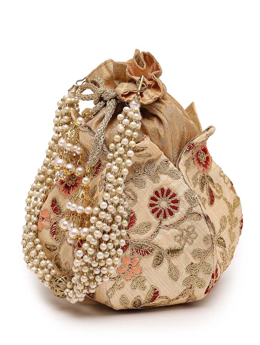 women beige embroidered potli - 21457519 - Standard Image - 3