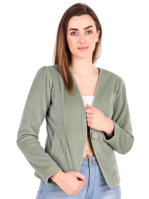 green solid summer jacket - 21458602 - Very Small Image - 1