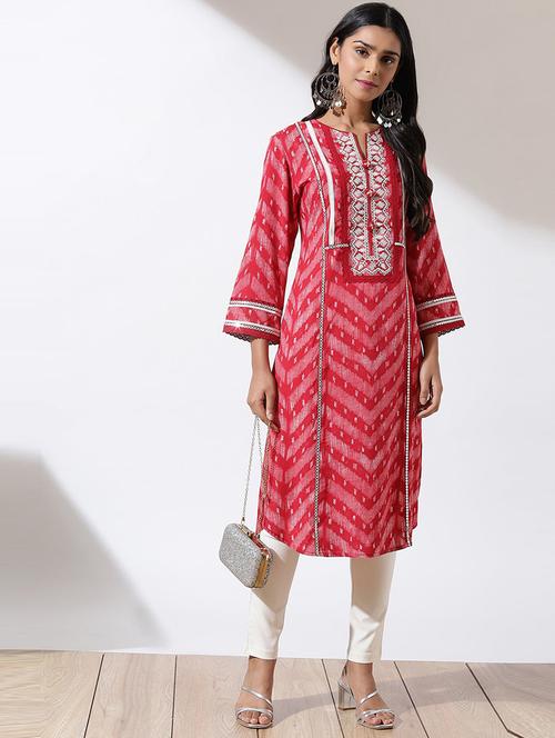 women red viscose straight kurta - 21458926 - Very Small Image - 1