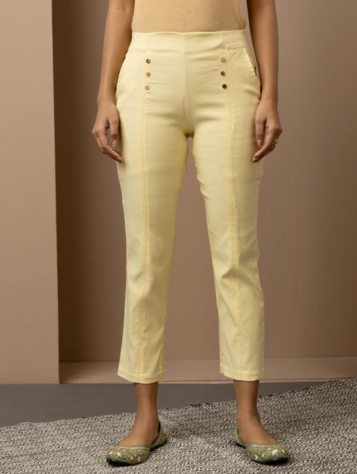 women mid-rise solid flat front trouser - 21459132 - Very Small Image - 1