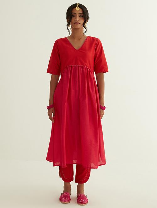 women red solid kurta pant set - 21459537 - Very Small Image - 1