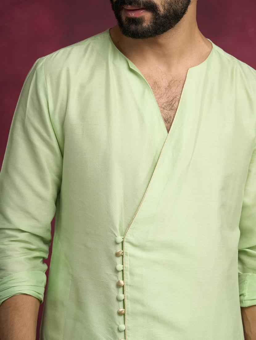 men green dhoti kurta ethnic wear set - 21459796 - Zoom Image - 4