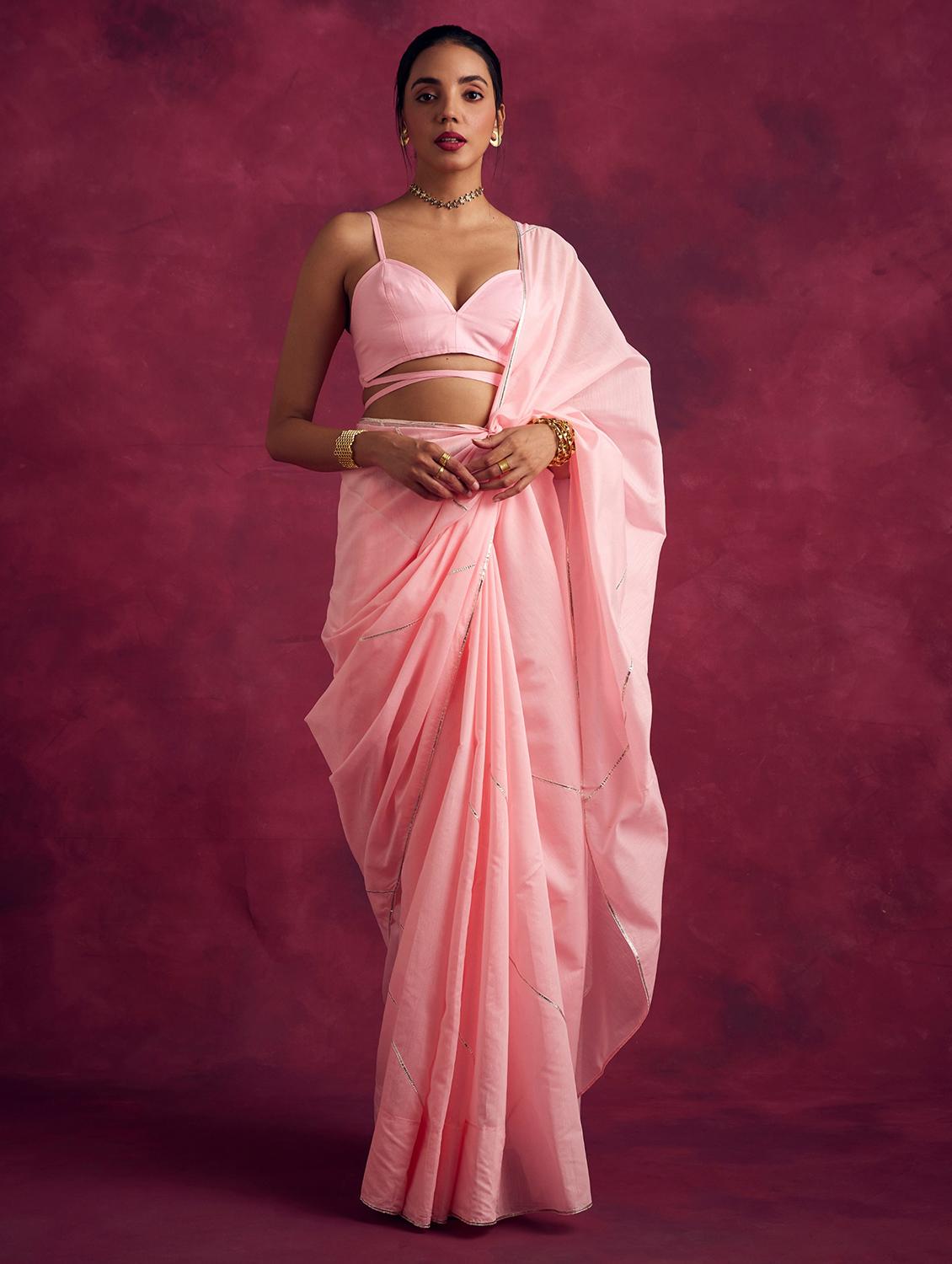 women solid plain saree - 21459955 - Standard Image - 2