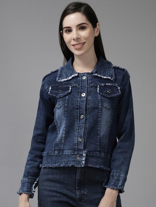 navy blue denim summer jacket - 21461484 - Very Small Image - 1