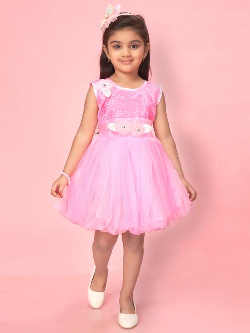 girl sleeveless party wear frock - 21462297 - Very Small Image - 1