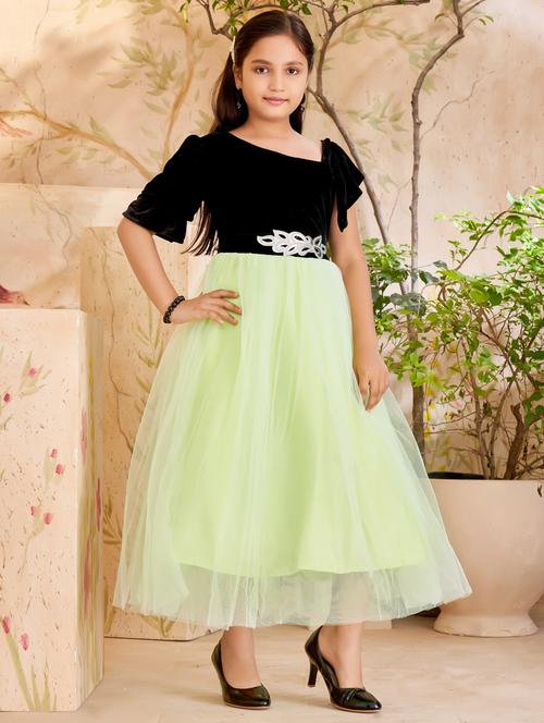 girl cotton blend party wear frock - 21462374 - Very Small Image - 1