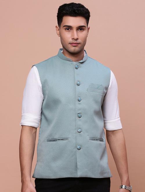 men mandrain neck nehru jacket - 21463299 - Very Small Image - 1