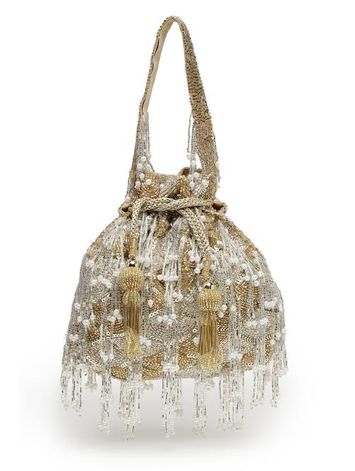 women gold suede ethnic potli - 21463458 - Very Small Image - 1