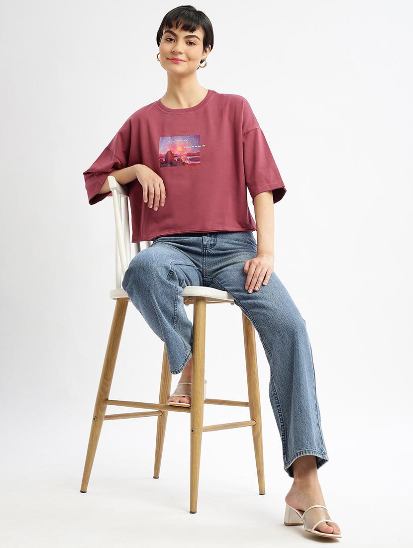 women printed boxy t-shirt - 21463535 - Zoom Image - 4