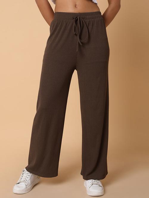 women solid mid rise wide leg trouser - 21463604 - Very Small Image - 1