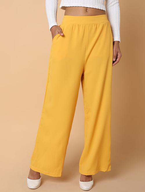 women solid high rise wide leg trouser - 21463605 - Very Small Image - 1