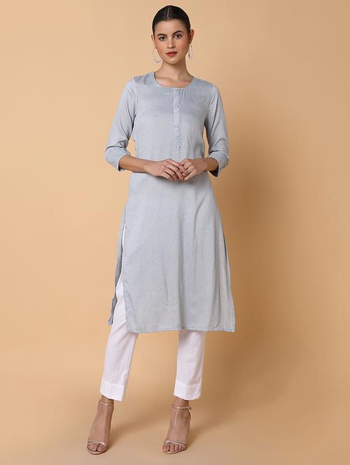 women three quarter sleeve straight kurta - 21463654 - Very Small Image - 1
