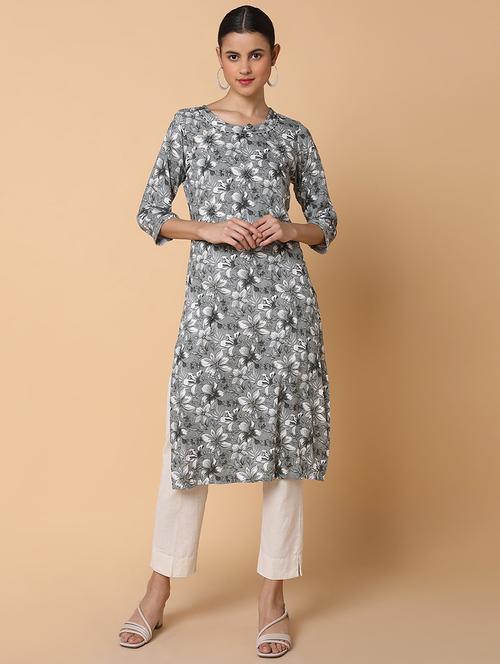women three quarter sleeve straight kurta - 21463679 - Very Small Image - 1