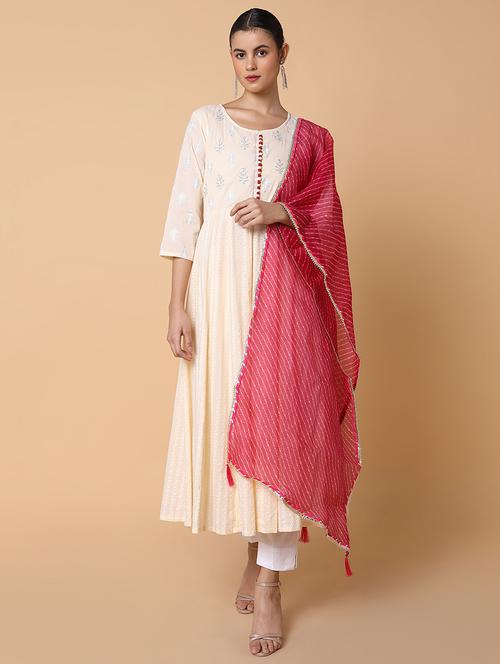 women printed round neck kurta dupatta set - 21463681 - Very Small Image - 1
