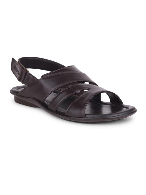 men brown back strap sandal - 21464095 - Very Small Image - 1