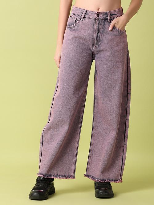 purple denim wide leg jean - 21464768 - Very Small Image - 1