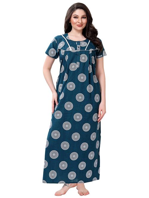 women round neck printed nighty - 21466473 - Very Small Image - 1
