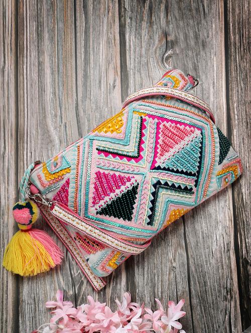 women cotton embellished sling bag - 21466988 - Very Small Image - 1